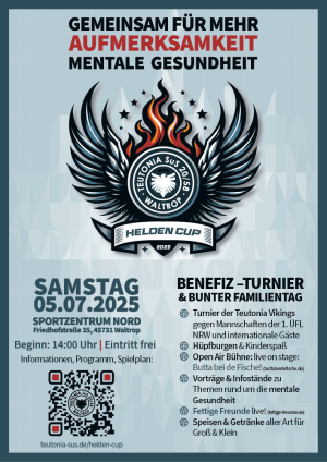 Plakat zum Teutonia SuS Waltrop Helden Cup 2025