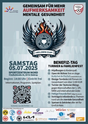 Plakat zum Teutonia SuS Waltrop Helden Cup 2025